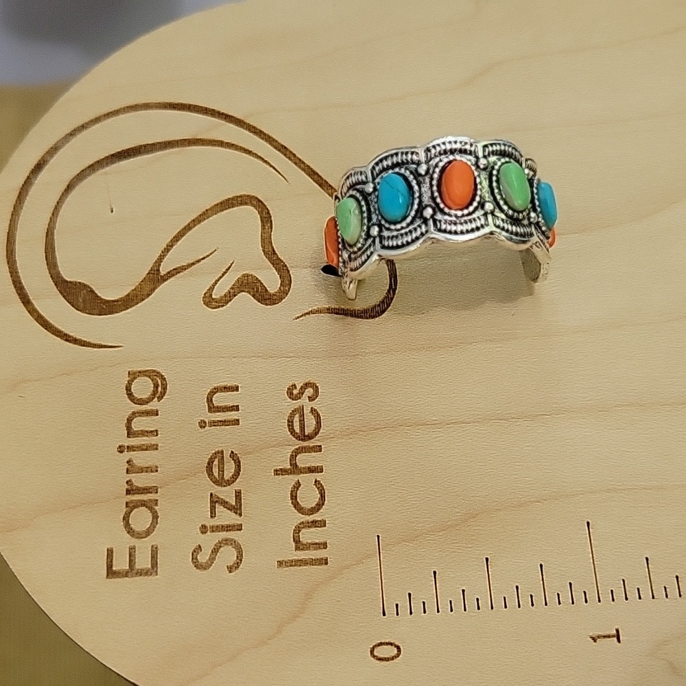 Vibrant Festival Half Hoop Earrings - Picture 5 of 7